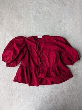 Isalis Red Tie Front Blouse